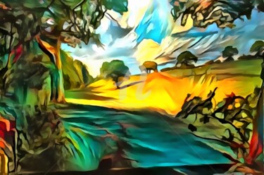 Digital Arts titled "vivid landscape.jpg" by Sergey Tihonov, Original Artwork, Digital Painting