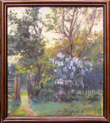 Malerei mit dem Titel "Lilas" von Stanislav Khodak, Original-Kunstwerk, Öl