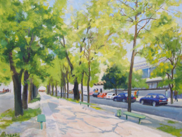 Malerei mit dem Titel "Boulevard" von Stanislav Khodak, Original-Kunstwerk, Öl