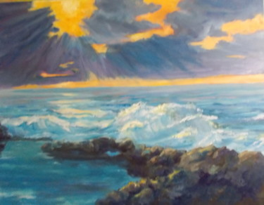제목이 "Mer surf au coucher…"인 미술작품 Stanislav Khodak로, 원작, 기름