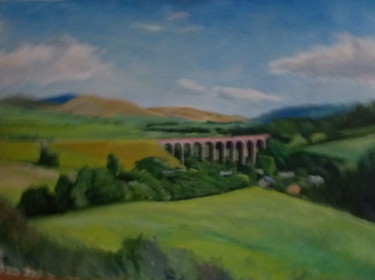 Malerei mit dem Titel "Bridge to Scotland." von Stanislav Khodak, Original-Kunstwerk, Öl