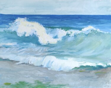 Pintura intitulada "Surf / vagues /." por Stanislav Khodak, Obras de arte originais, Óleo