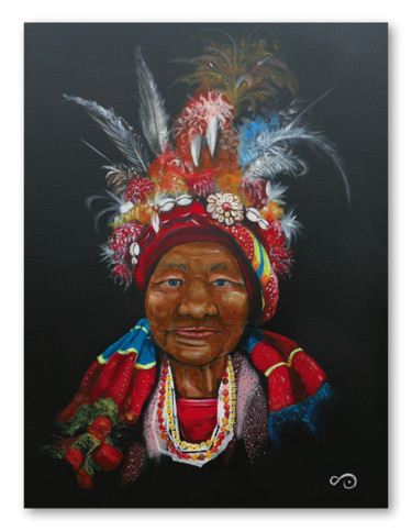 Painting titled "IFUGAO" by Staarts, Original Artwork, Acrylic Mounted on Wood Stretcher frame