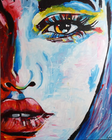 Painting titled "Matylda" by Stach, Original Artwork, Acrylic Mounted on Wood Stretcher frame