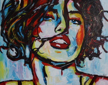 Peinture intitulée "Flower Girl" par Stach, Œuvre d'art originale, Acrylique Monté sur Châssis en bois