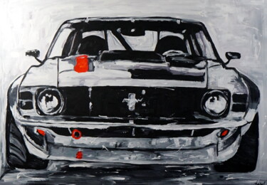 "Mustang" başlıklı Tablo Stach tarafından, Orijinal sanat, Petrol Ahşap Sedye çerçevesi üzerine monte edilmiş
