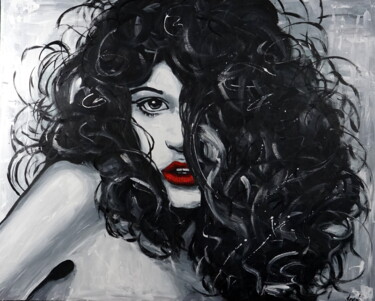 Картина под названием "Curls" - Stach, Подлинное произведение искусства, Масло Установлен на Деревянная рама для носилок