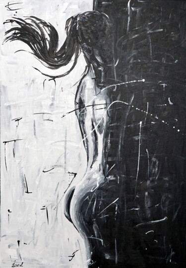 Malarstwo zatytułowany „in the Shade” autorstwa Stach, Oryginalna praca, Akryl Zamontowany na Drewniana rama noszy