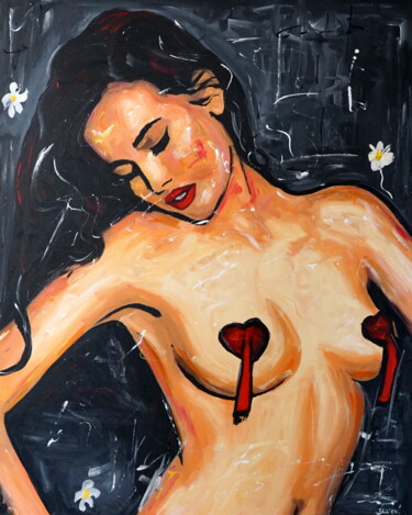 Painting titled "Sarah" by Stach, Original Artwork, Acrylic