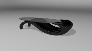 Digital Arts titled "Black glass table 3…" by Aleksandar Milic Stankovic, Original Artwork, 3D Modeling