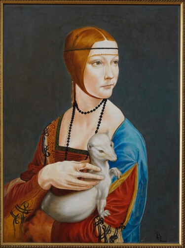 Malerei mit dem Titel "The Lady with an Er…" von Stan Bert Singer, Original-Kunstwerk, Öl