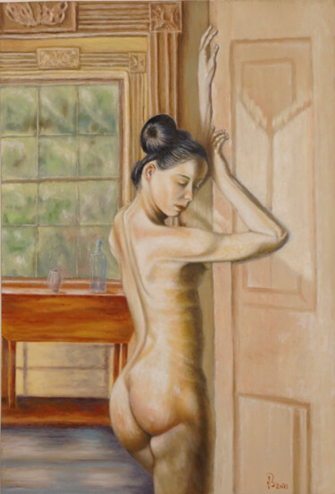 绘画 标题为“Woman at the door” 由Stan Bert Singer, 原创艺术品, 油