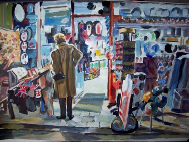 Painting titled "London Souvenir Shop" by Stan Bigda, Original Artwork, Acrylic