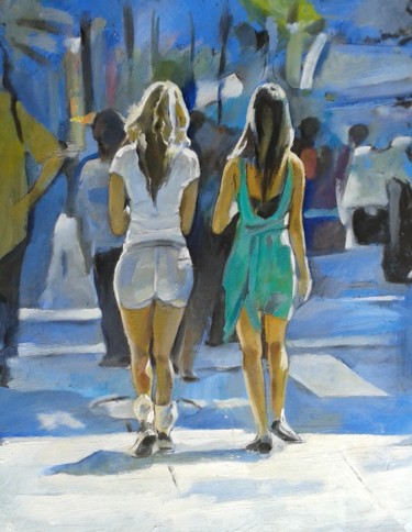 Painting titled "Friends" by Stan Bigda, Original Artwork, Oil