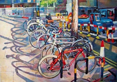 Pintura titulada "Bicycles in London" por Stan Bigda, Obra de arte original
