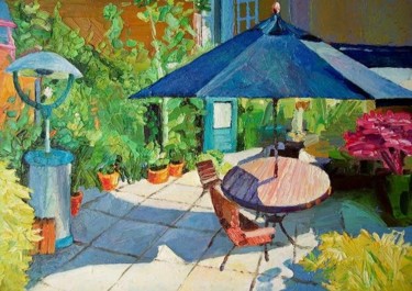 Peinture intitulée "Umbrella impasto" par Stan Bigda, Œuvre d'art originale, Huile