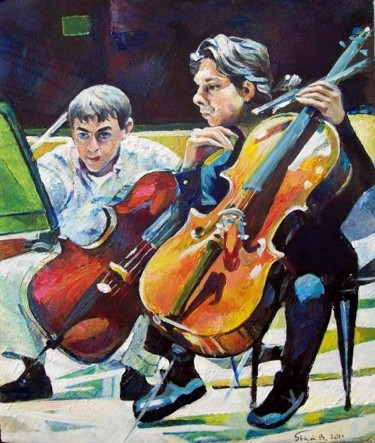 Painting titled "Rehearsal" by Stan Bigda, Original Artwork, Oil