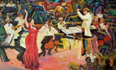 Peinture intitulée "Concerto Finale" par Stan Bigda, Œuvre d'art originale, Huile