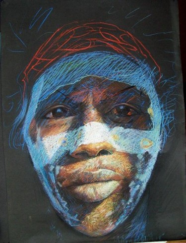 Pintura intitulada "Pastel Portrait A2" por Stan Bigda, Obras de arte originais, Óleo