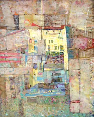 Pintura intitulada "Old Town" por Stan Bigda, Obras de arte originais, Óleo
