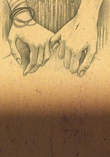 Dibujo titulada "Holding hands" por Stan Bigda, Obra de arte original, Otro