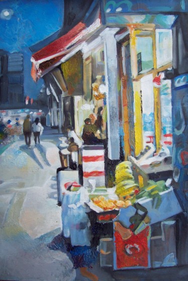 Malerei mit dem Titel "Edgware Road" von Stan Bigda, Original-Kunstwerk, Öl