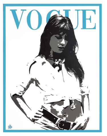 Schilderij getiteld "Vogue Cover" door Stan, Origineel Kunstwerk, Acryl