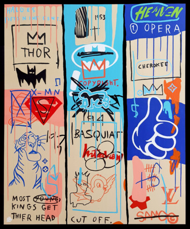 Painting titled "Basquiat by STAN #2" by Stan, Original Artwork, Acrylic