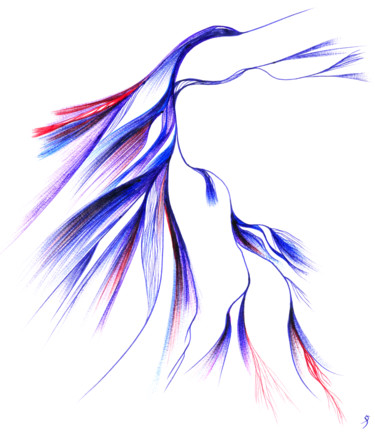 Dessin intitulée "blue-bird.png" par Stan.Phi, Œuvre d'art originale, Stylo à bille