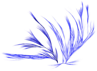 Dessin intitulée "blue-flowers-from-t…" par Stan.Phi, Œuvre d'art originale, Stylo à bille