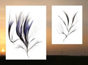 Arts numériques intitulée "feuilles-a-la-tombe…" par Stan.Phi, Œuvre d'art originale, Photo montage