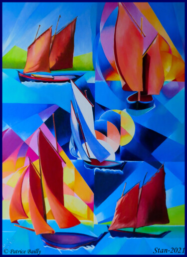 Malerei mit dem Titel "Sinagots2" von Patrice Bailly (stan), Original-Kunstwerk, Öl