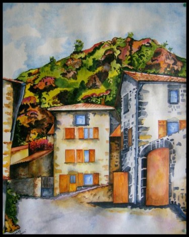 Peinture intitulée "" la maison jaune "" par Patrice Bailly (stan), Œuvre d'art originale, Huile