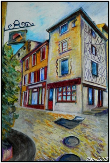 Pittura intitolato "atelier-du-sinagot-…" da Patrice Bailly (stan), Opera d'arte originale, Pastello