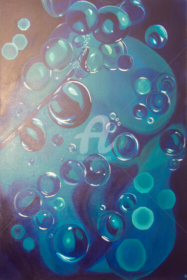 Peinture intitulée "AquaMarine" par Stanca Lonean, Œuvre d'art originale, Acrylique
