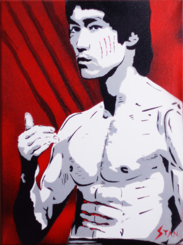 Painting titled "Bruce Lee " Enter t…" by Stan Spray Art, Original Artwork, Spray paint