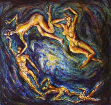 Peinture intitulée "La création" par Robert Meeder, Œuvre d'art originale