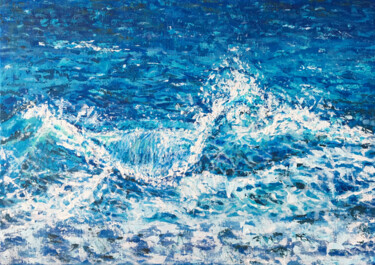 Pittura intitolato "PAINTING WAVE SEA O…" da Natalia Stanova, Opera d'arte originale, Acrilico