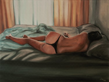 Pittura intitolato "In bed 8" da Stanimir Stoykov, Opera d'arte originale, Olio