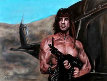 Painting titled "Rambo. Sylvester St…" by Stanimir Stoykov, Original Artwork, Oil