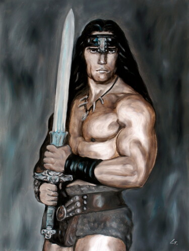 Peinture intitulée "Conan the Barbarian…" par Stanimir Stoykov, Œuvre d'art originale, Huile