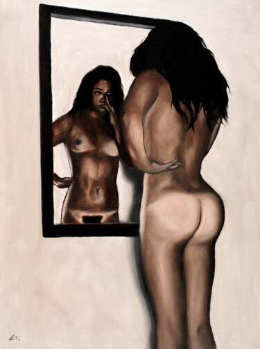 Картина под названием "Mirror" - Stanimir Stoykov, Подлинное произведение искусства, Масло