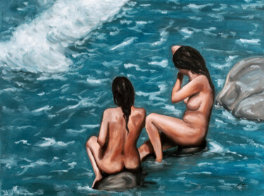 Painting titled "Beach 26" by Stanimir Stoykov, Original Artwork, Oil