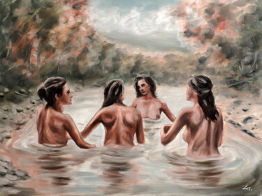 Peinture intitulée "River" par Stanimir Stoykov, Œuvre d'art originale, Huile