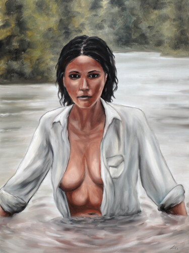 Картина под названием "River 2" - Stanimir Stoykov, Подлинное произведение искусства, Масло