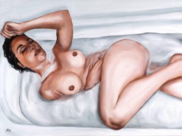 Painting titled "In the bathtub" by Stanimir Stoykov, Original Artwork, Oil