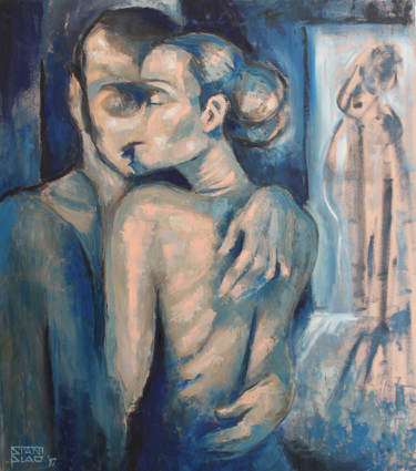 Painting titled "Lovers" by Stanislao, Original Artwork, Oil
