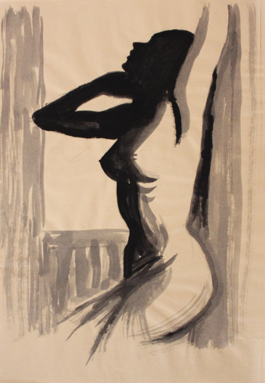 Drawing titled "Silhouette" by Stanislao, Original Artwork, Ink