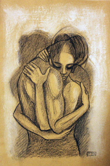 Dibujo titulada "embrace_47" por Stanislao, Obra de arte original, Grafito