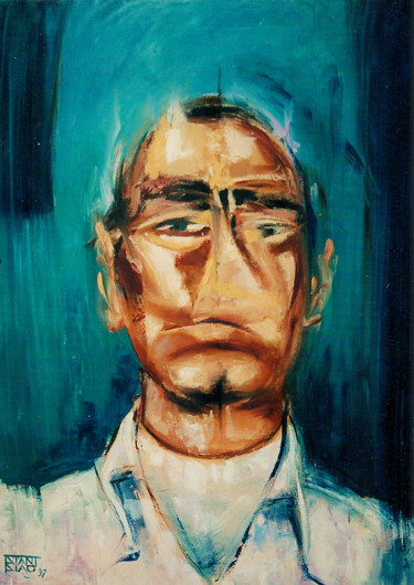 Peinture intitulée "Self portrait" par Stanislao, Œuvre d'art originale, Huile